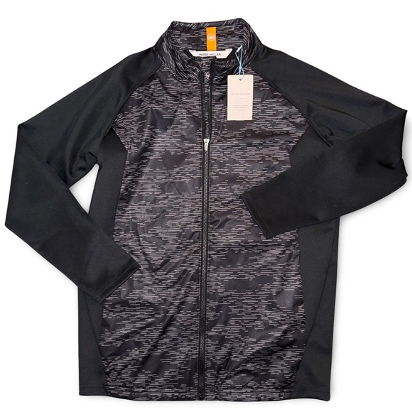 Peter Millar Youth Collection Merge Elite Hybrid Full Zip Gold Jacket in Black - Picture 5 of 12